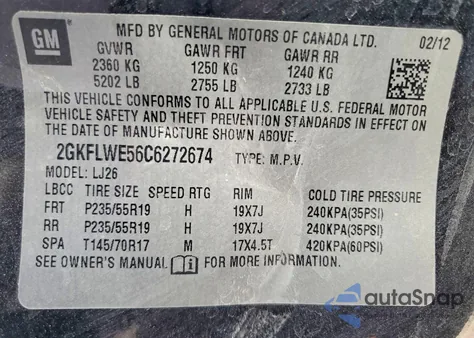 2012 GMC Terrain Slt из США, поврежденный, VIN 2GKFLWE56C6272674